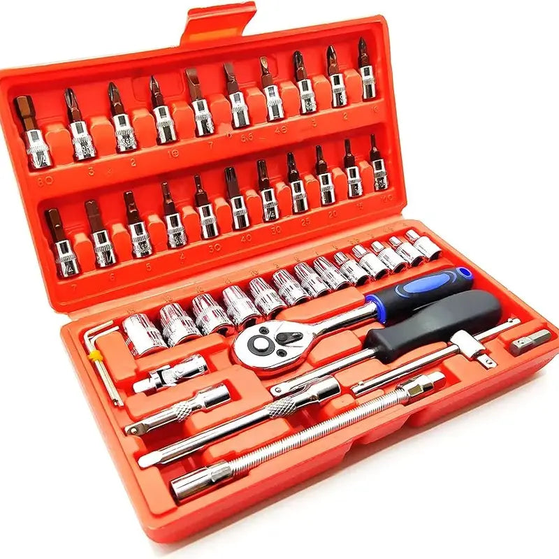 46 pièces dans un ensemble d'outils de maintenance professionnels